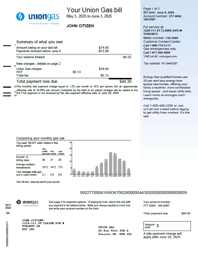  Minol USA business utility bill 